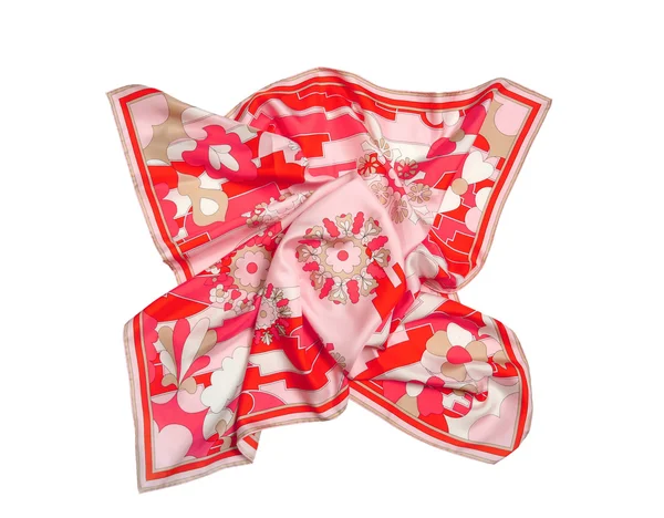 Red ornament silk scarf — Stock Photo, Image