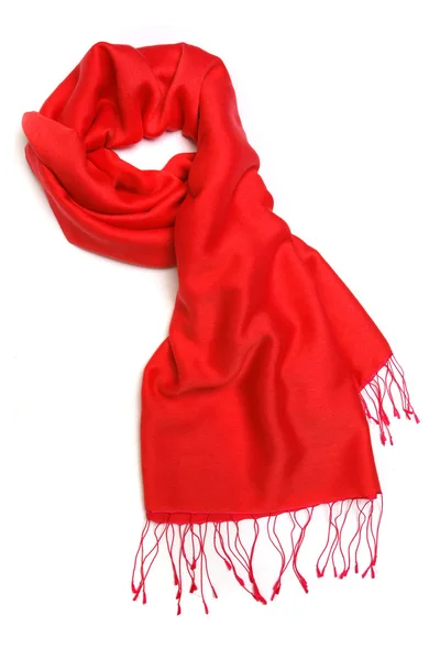 Red scarf isolated on white — Stock Photo, Image