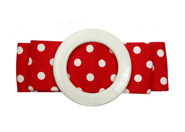 Red polka dot retro style belt — Stock Photo, Image