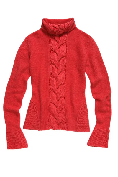 Röd stickad tröja — Stockfoto