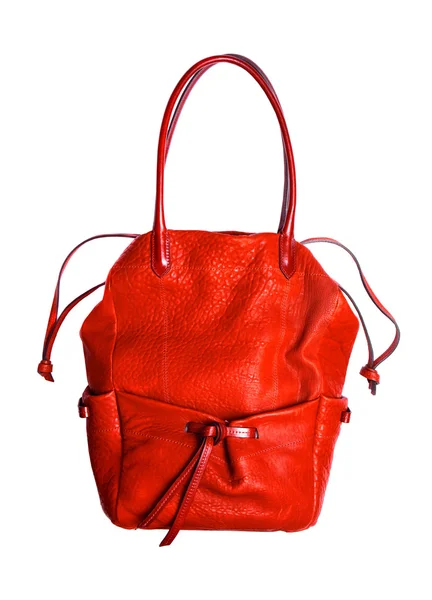 लाल महिला पिशवी पांढरा बॅकग्राउवर वेगळे — स्टॉक फोटो, इमेज