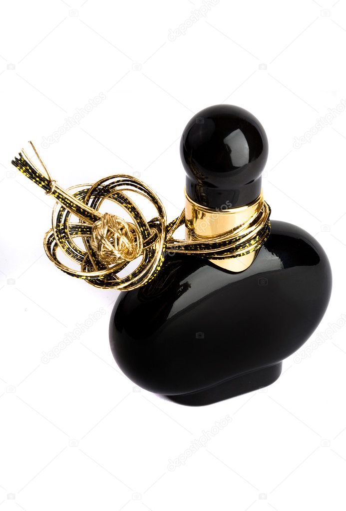 Black and gold perfume bottle — Stock Photo © kadroff #2005768