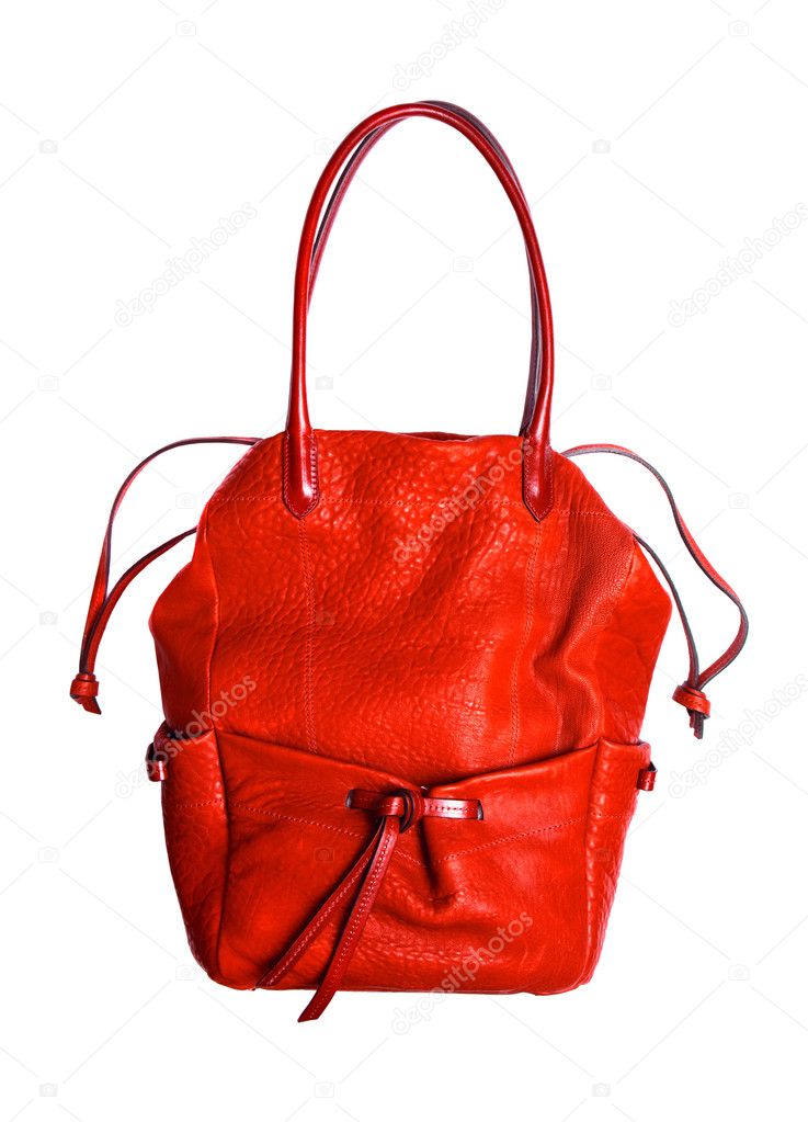 Red women bag isolated on white backgrou