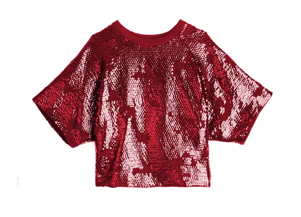 Glanzende blouse rode blouse — Stockfoto
