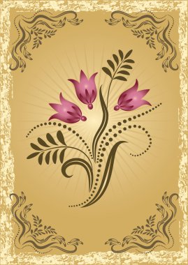 Card in retro style clipart