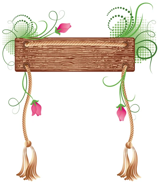 Textura de madeira com flor —  Vetores de Stock