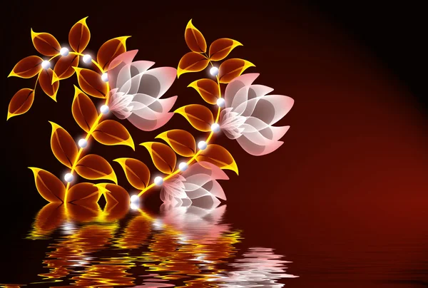 stock image Transparent flowers over water