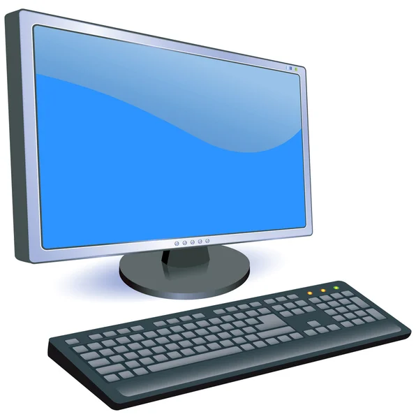 Monitor y teclado — Archivo Imágenes Vectoriales