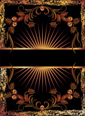 Black background with copper ornament clipart