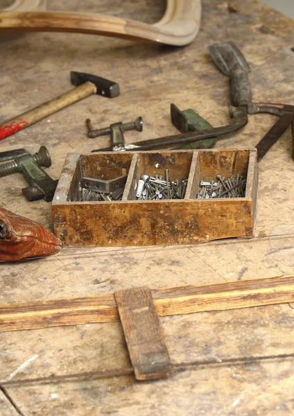 Dřevo a starý nástroj — Stock fotografie