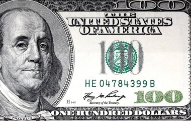 100 usa dollar closeup clipart