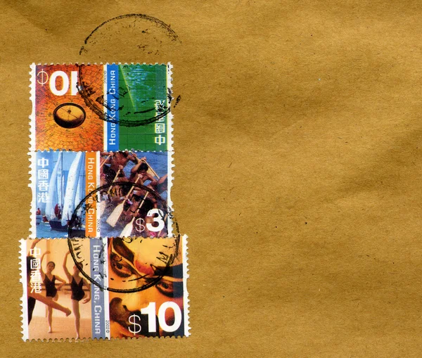 Envelope stamp asian — Stock Photo, Image