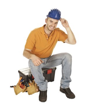 Manual worker on duty clipart