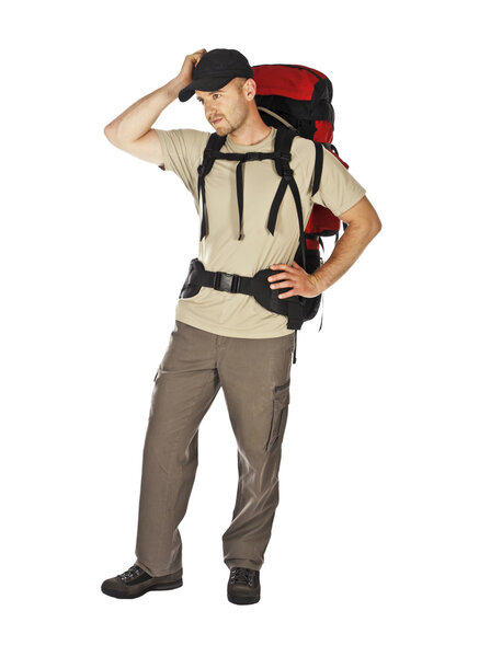 Young caucasian backpacker