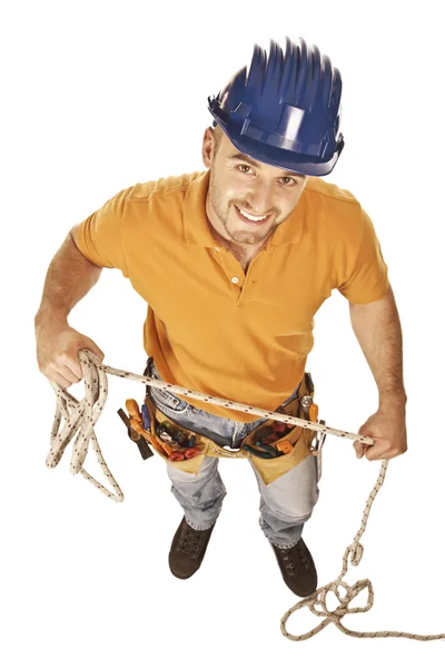 Manual worker and rope — Stock Photo, Image