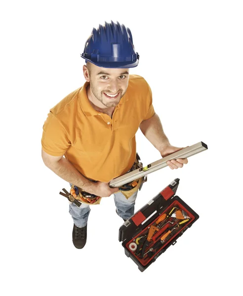Constructor worker and tools — Stock Photo, Image