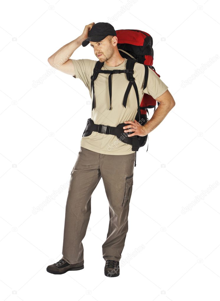 Young caucasian backpacker