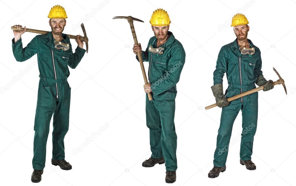 Miner isolated on white collection