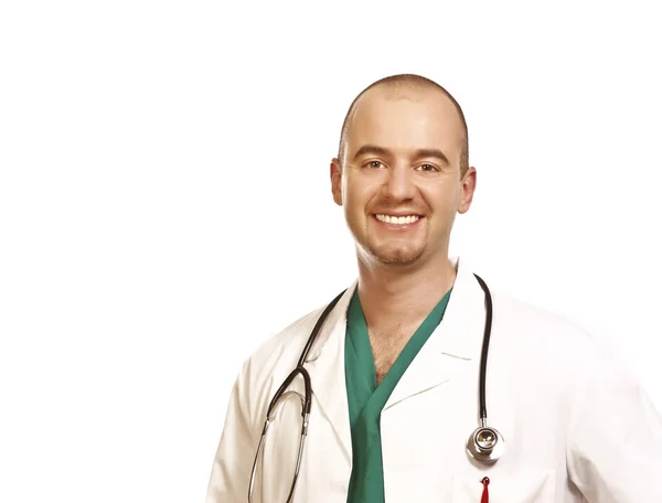 白い背景の上の医師の肖像画 — ストック写真