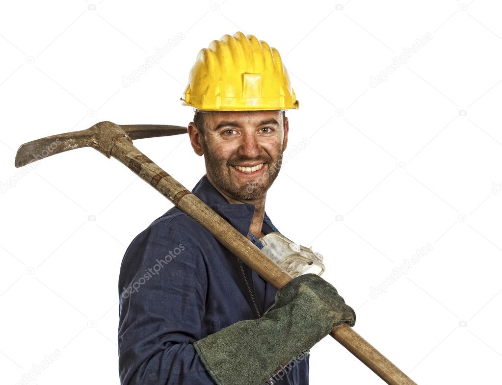 Miner isolated on white