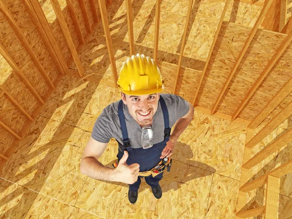Construction site and handyman — Stock Photo, Image