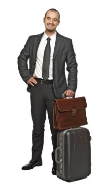 Young business man travel clipart