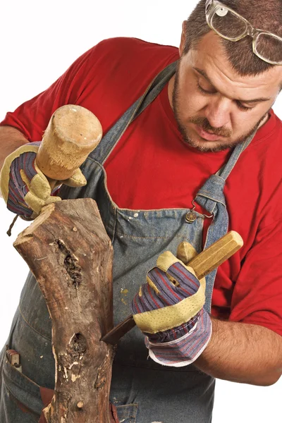 Man and sculpture making — Stock Photo, Image