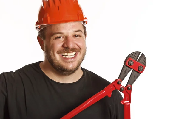 Czerwony kapelusz pracownika — Zdjęcie stockowe