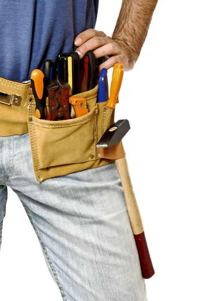 Detalj av toolbelt på handyman — Stockfoto