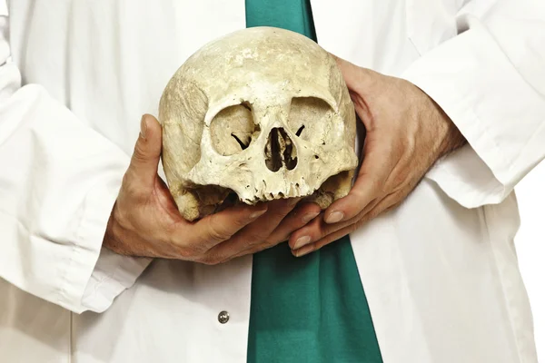 Doctor and skull — Stock Photo, Image