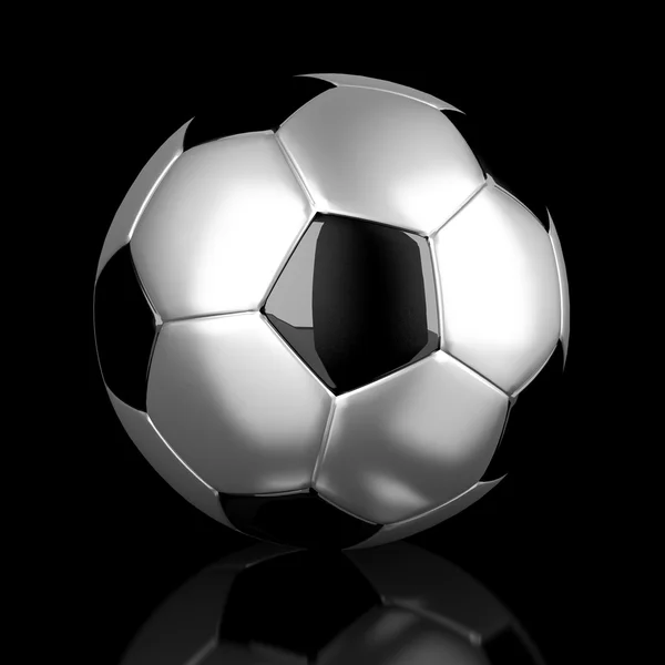Zilveren voetbal — Stockfoto