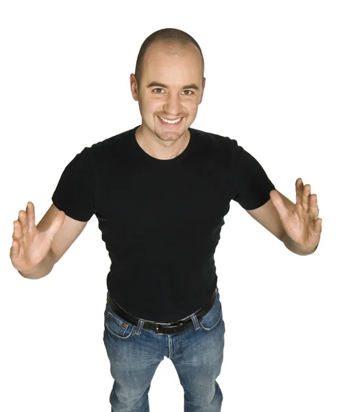 Homem mostrando gesto — Fotografia de Stock