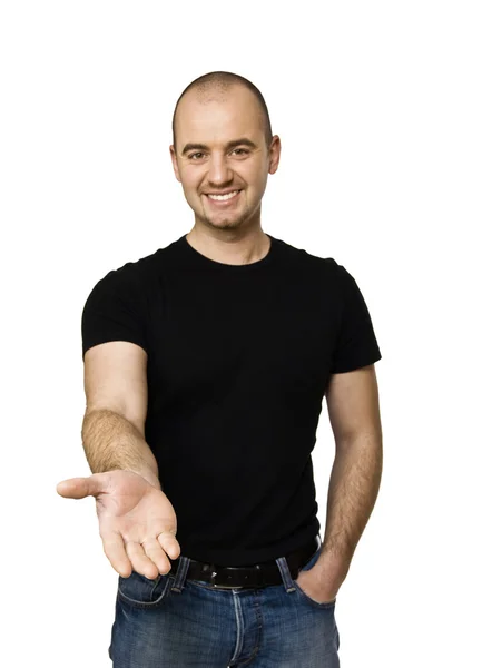 Mann zeigt seine Hand — Stockfoto