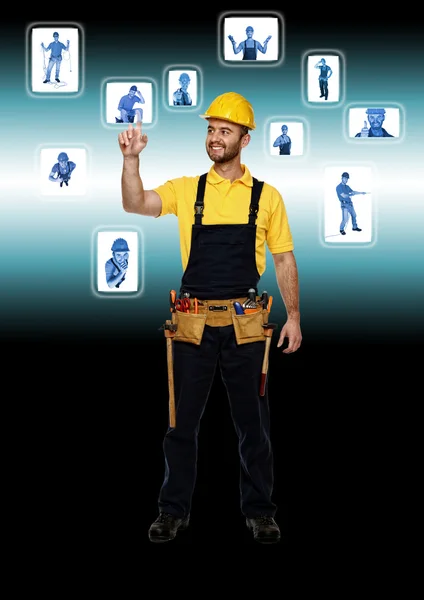 Handyman and technology — Stock Photo, Image