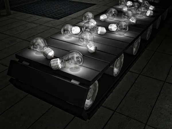 Bulbs on Conveyor-belt — Stock Photo, Image