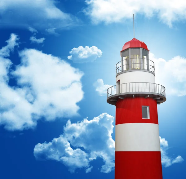 Deniz feneri ve mavi gökyüzü — Stok fotoğraf