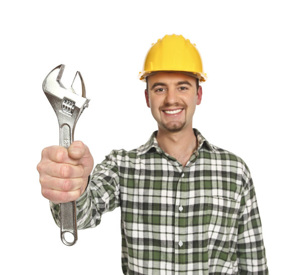 Labor portrait isolated on white