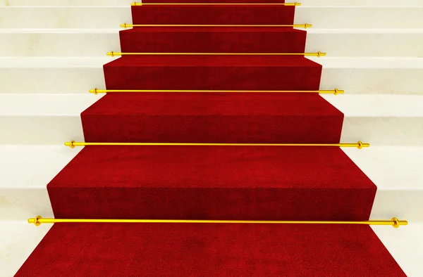 Escada e tapete vermelho — Fotografia de Stock