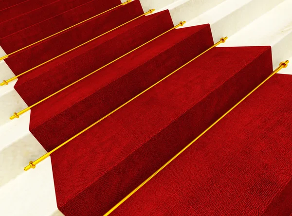 楼梯和红地毯 — 图库照片