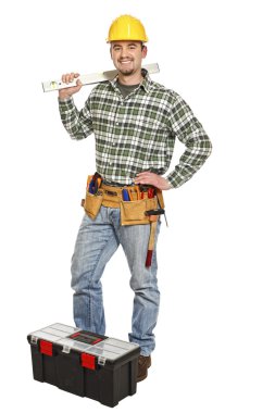 Manual worker and tools clipart
