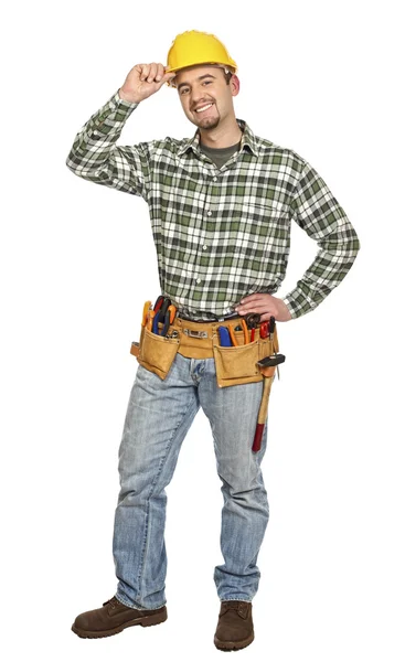 Standing young handyman — Stock Photo, Image