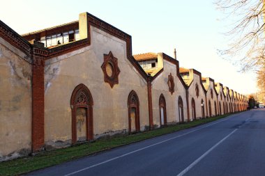 Old factory ruin in trezzo clipart