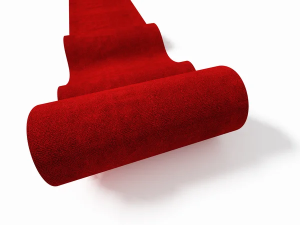 Rullande röda mattan — Stockfoto