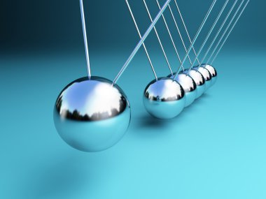 Newton cradle 3d clipart