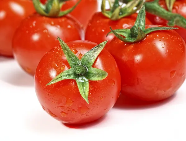 Červená rajčata pozadí — Stock fotografie