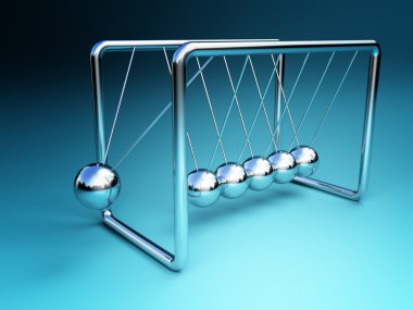 Newton cradle 3d clipart