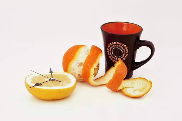 Orange alarm clock — стоковое фото