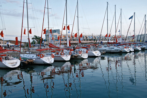 On a yacht in the city of Gertselija