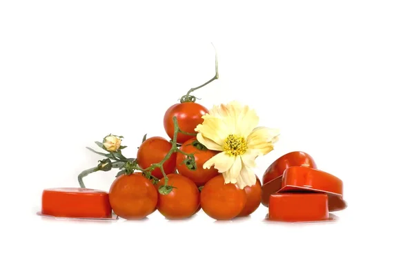 Tomato paste and flower — Stock Photo, Image