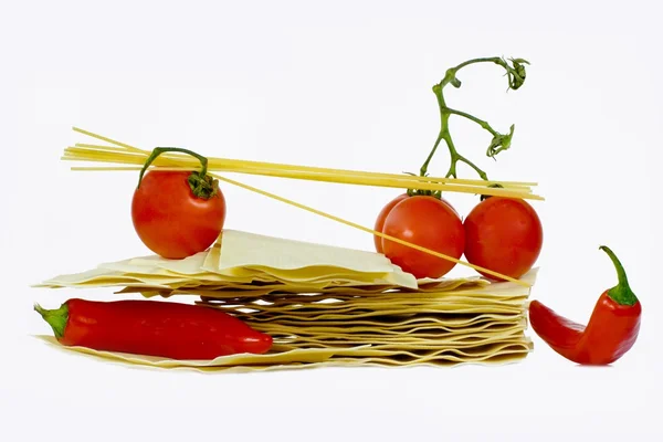 Pomidory z pieprzem — Zdjęcie stockowe